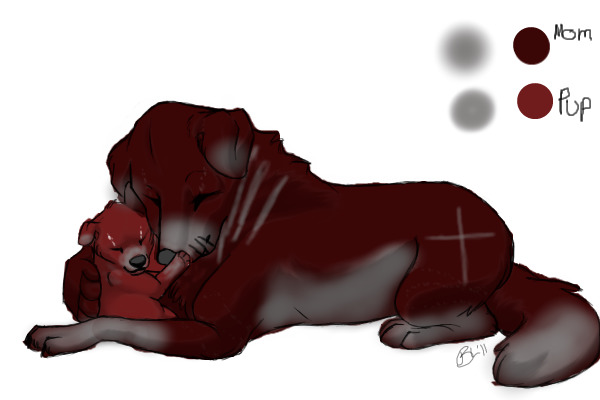 Avery and Her Newborn Pup