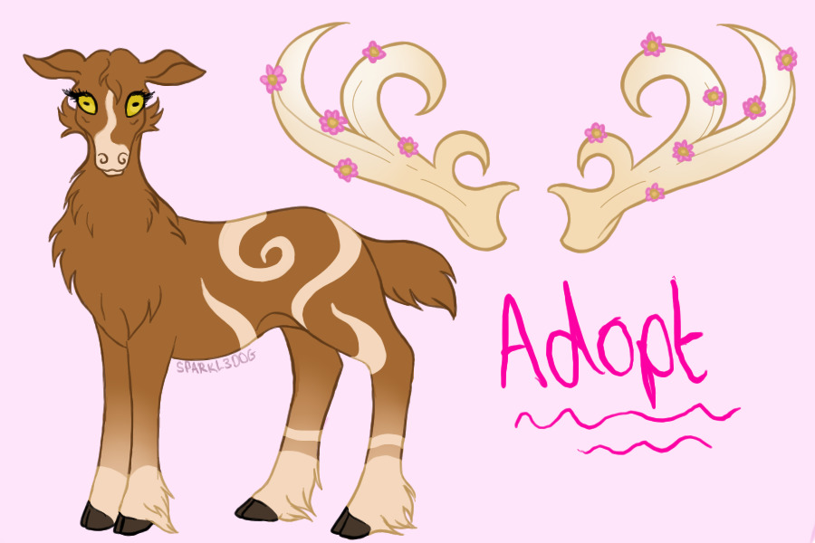 Pink flower deer adopt [AVAILABLE]