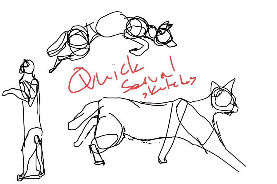 quick serval/cat sketches