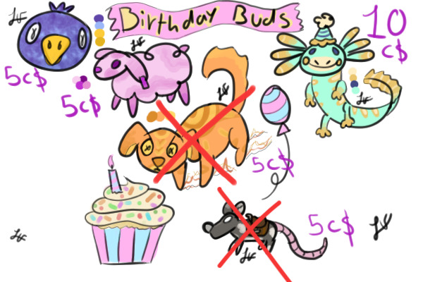 Birthday adopts!! 3/5 Available