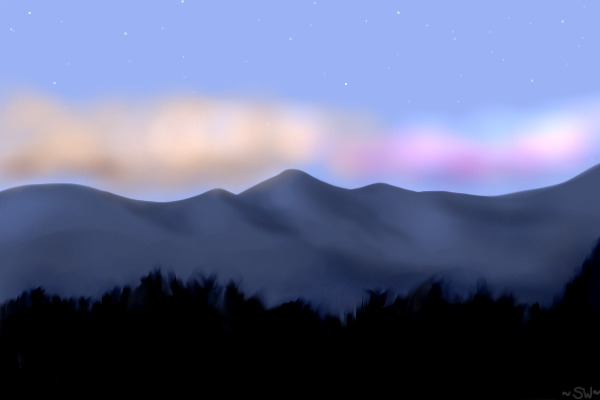 evening in the mountains