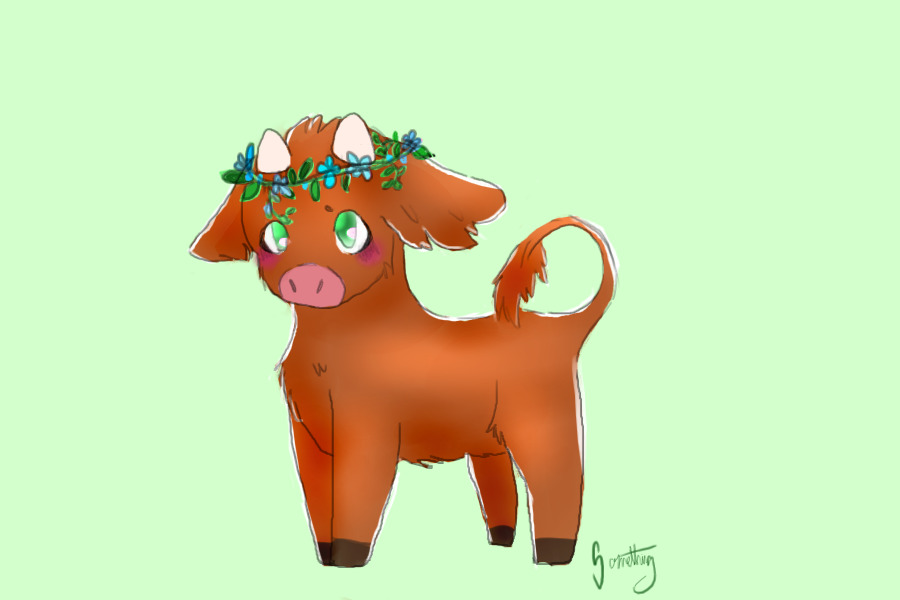 lil cow w/ flower crown adopt