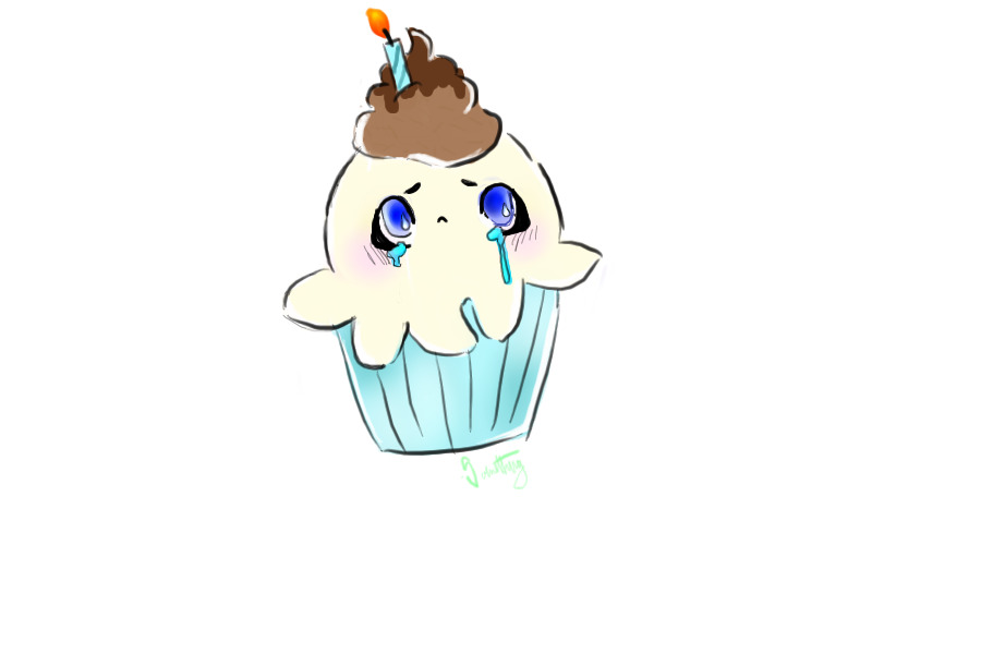 Sad little vanilla cupcake octopus adopt