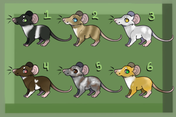 Mice Adopts Set One: Natural Olive (6 Available)