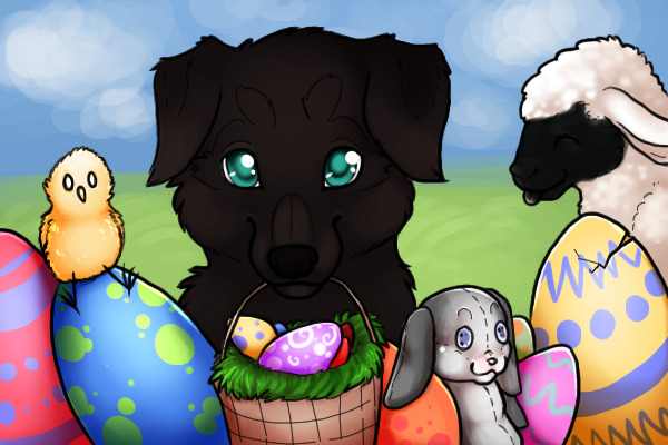 colored easter drawing