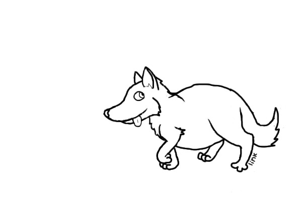 Chubby Wolf Lineart