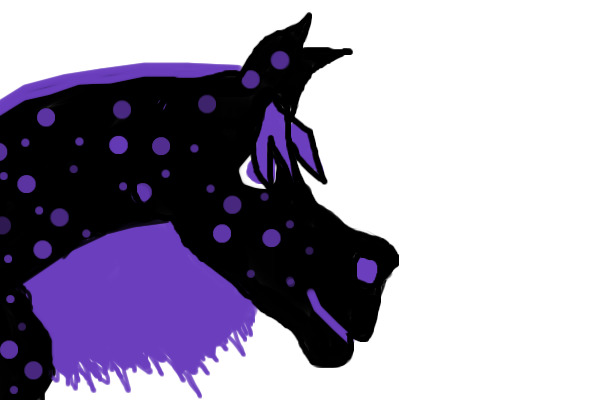 Purple and black horse