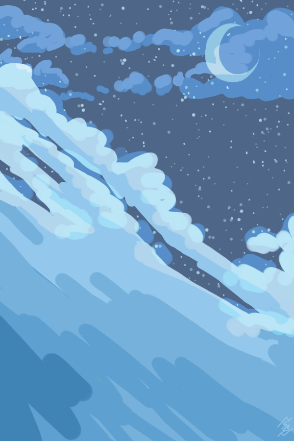 Above the clouds.