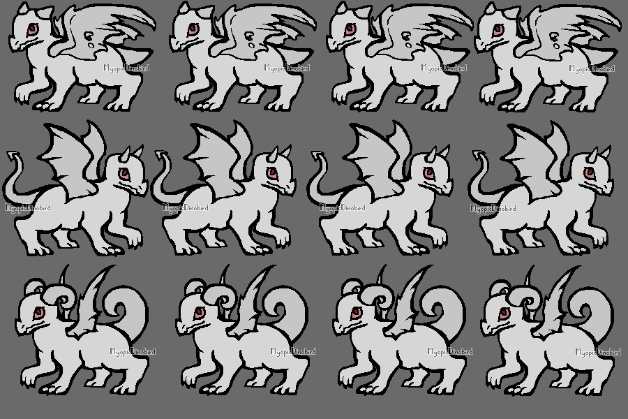 Pixelly Lines - 12 Little Dragons