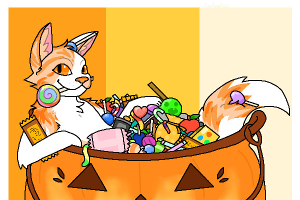 That One Halloween Cauldron Cat