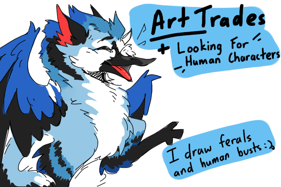 Art Trades + LF human ocs - character or art in return!