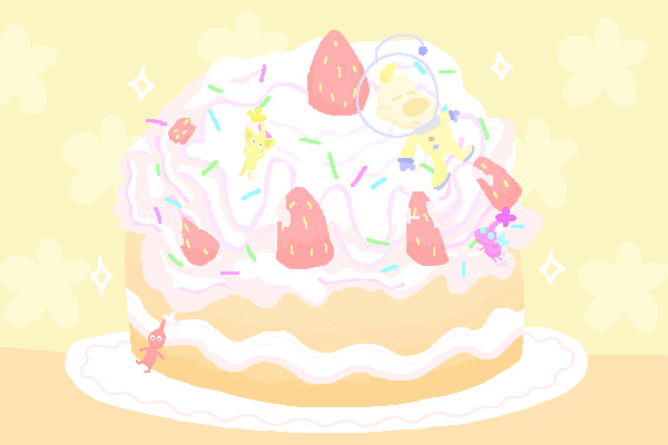 pikmin on a cake