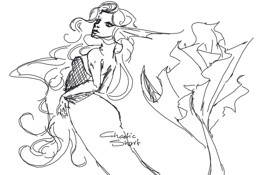 quick mermaid warmup sketch