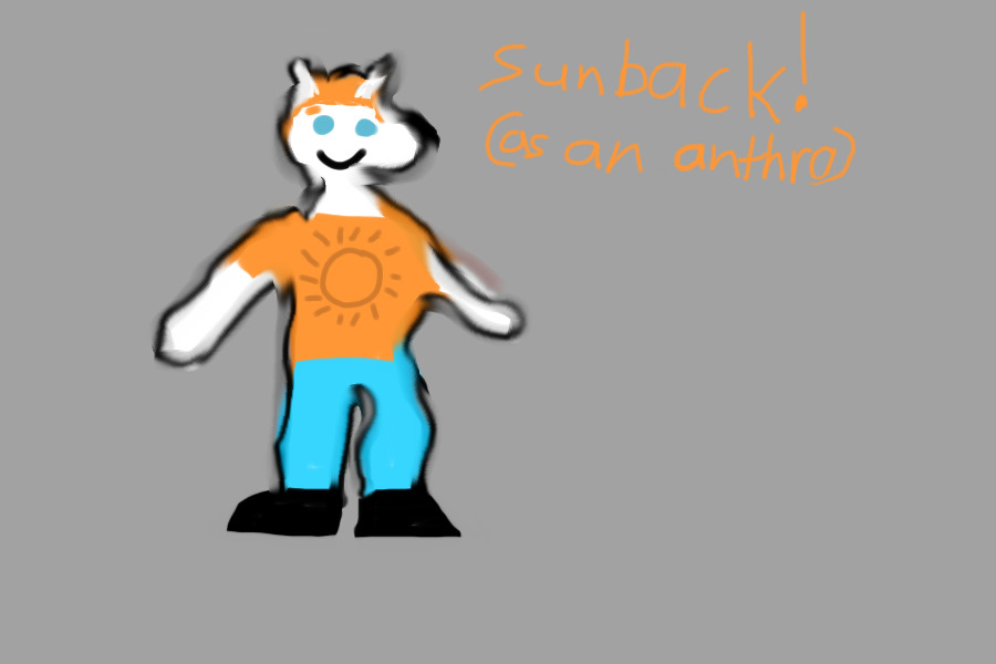 my drawing of sunback as an anthro. commisions are open