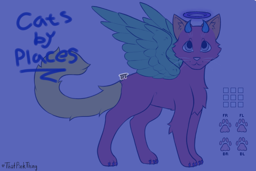 Cats by Places! :3 (Base by @ThatPinkThing)