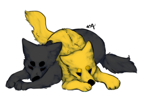 Cloud and Tifa as pups