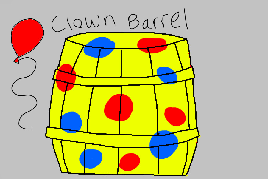 Clown monkey barrel