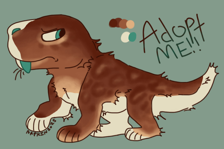 Piebald Fluffy Gorgonopsid Adopt!! Open!