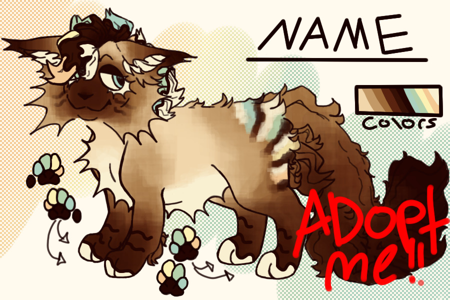 Pastel rainbow Colorpoint cat adopt! Bid!! Closed!