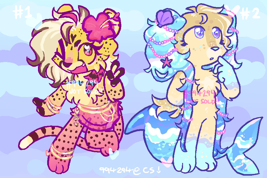 🐬🌊🌺 || OTA: BEACHY DUO! (CLOSED)