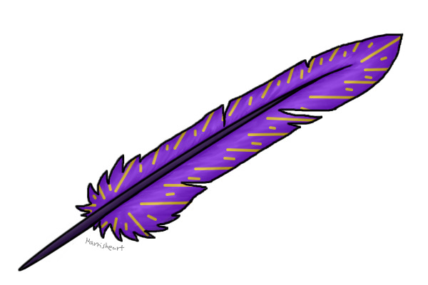 Random Purple & Yellow Striped Feather