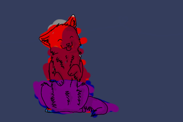 a pup that fell in paint