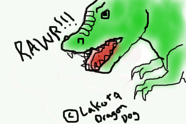 RAWR!!!!!! GREEN T-REX!!!