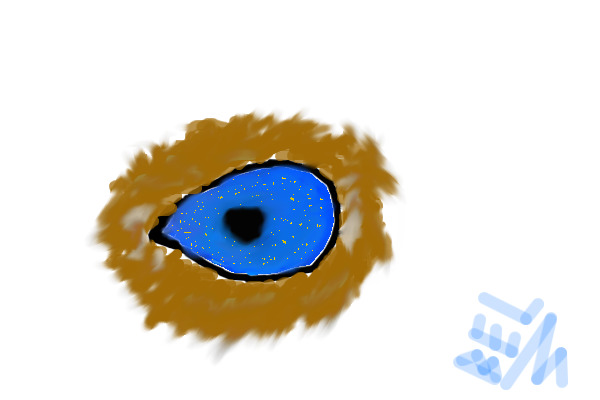 Blue and gold flecked wolf eye