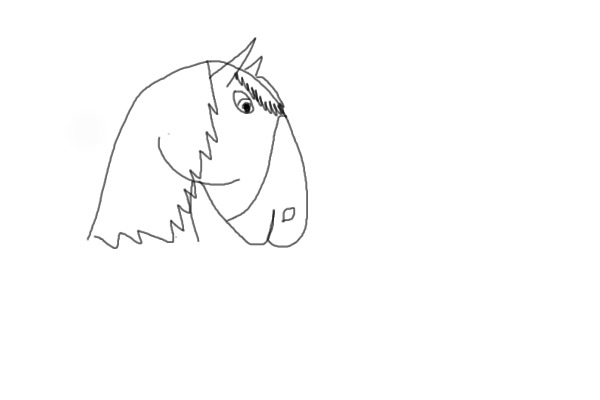 My first ever horse head on my tablet