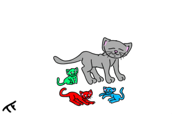 Chibi-ish Cat Family Editable