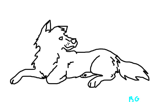 Laying down wolf