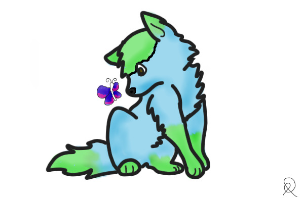 Colored in puppy! :P
