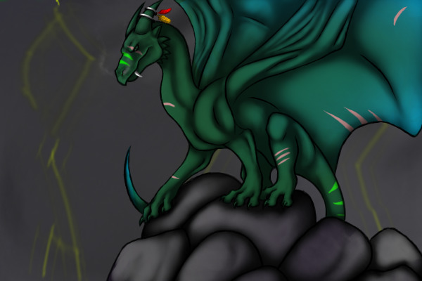 Dragon in a storm