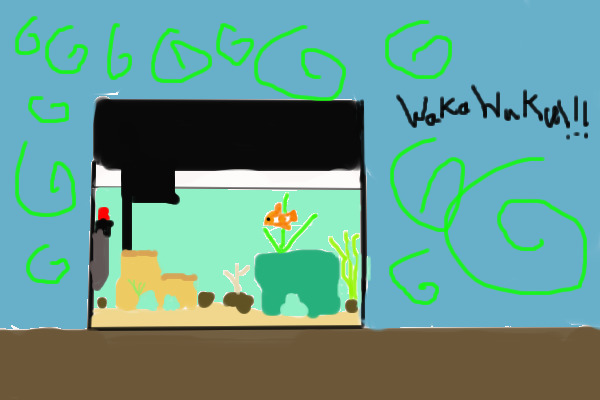 A Drawing of an Aquarium! (Salt) Featuring Clownfish!