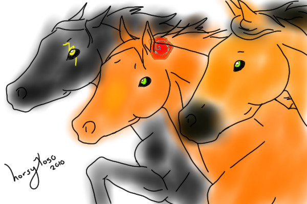 My 3 horse charries