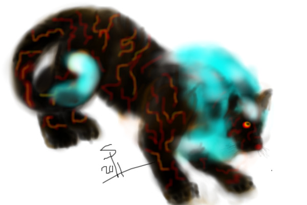 Ember, the Blue Lava-Lion