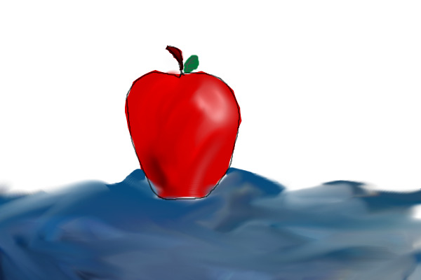Apple on a tablecloth - a still life