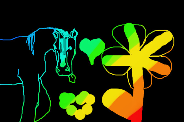 horse flower and hearts