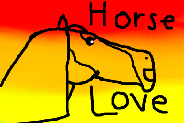 horse love sunset.