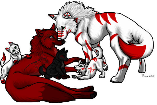 LunaSoul, BloodFang and their pups