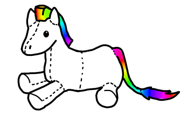 Rainbow maned horse xD