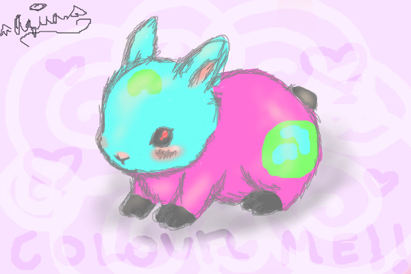 Pink/blue bunneh rabbit!