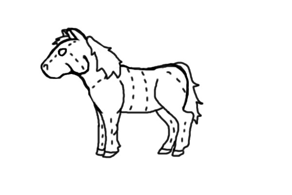 Horse plush lineart