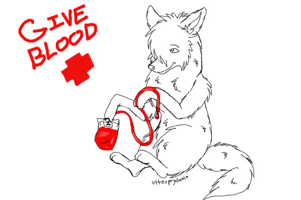 Give Blood Colorable Dog