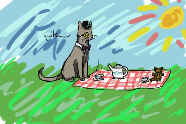 Mr. Cat has a tea party