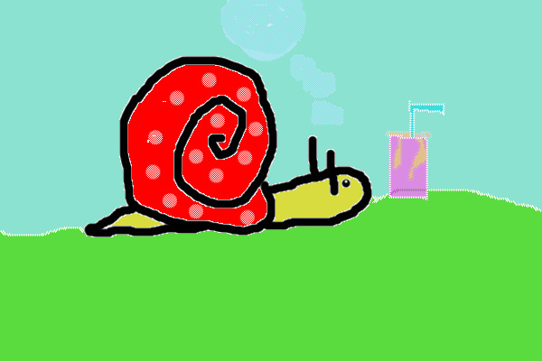 A Snail drinking a Smoothie