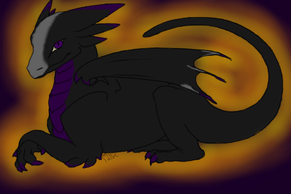 Purple Grey and Black Dragon