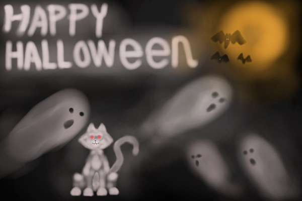 Ghostly Cat and her friends