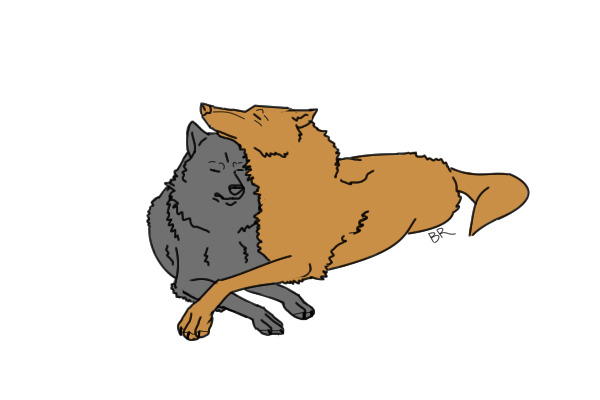 yet another editable wolf couple