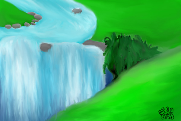 Waterfall background by Wolf's Spirit